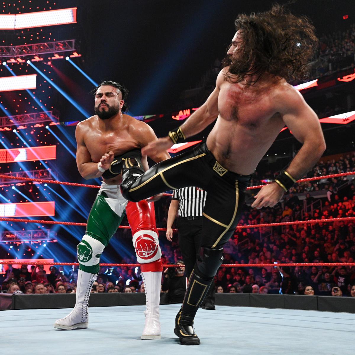 塞斯·罗林斯vs.安德拉德被卢卡家族偷袭《WWERAW1382期》