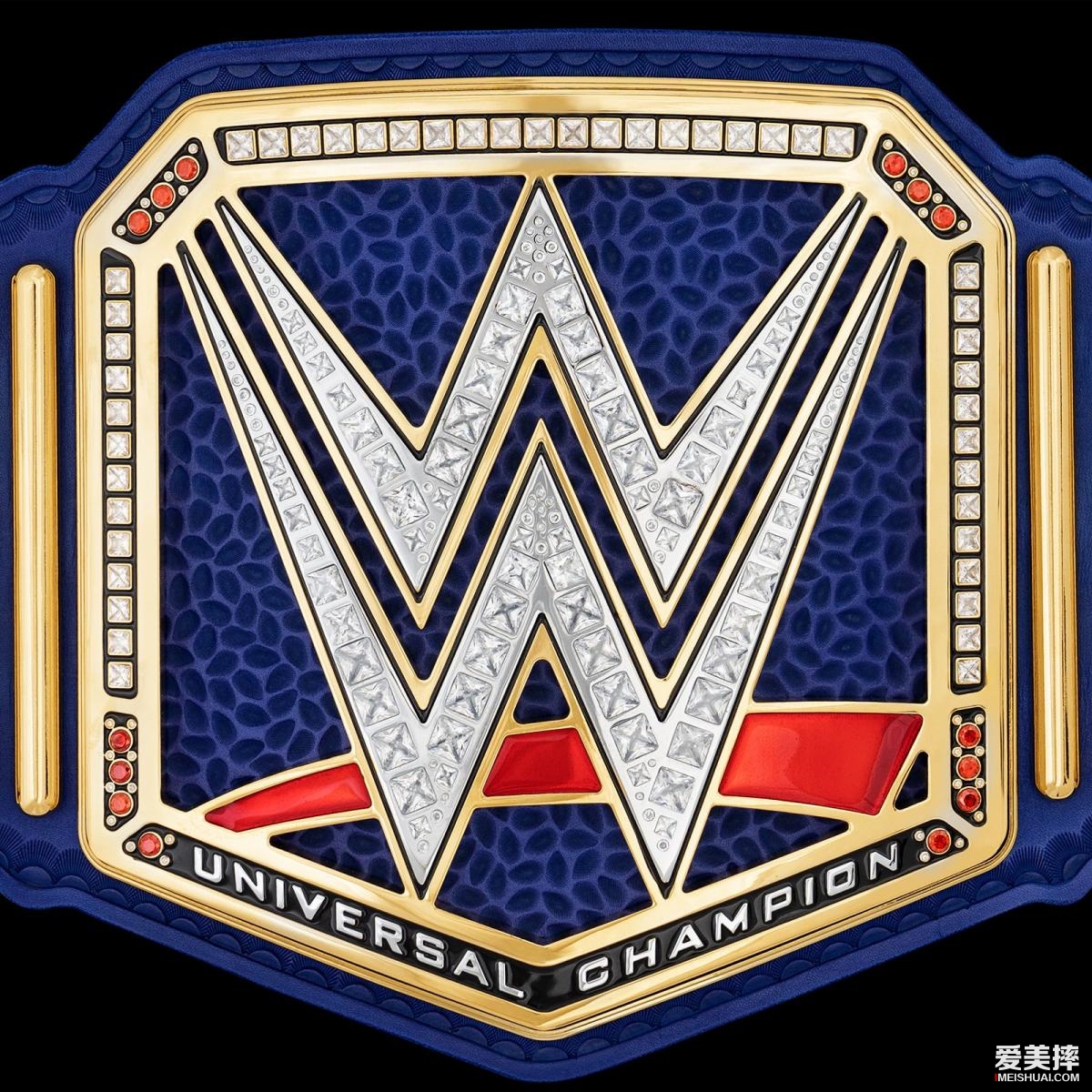 恶魔·布雷怀亚特的蓝色WWE环球冠军腰带细节