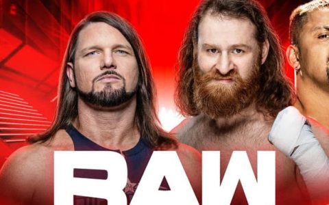 WWE RAW 第1531期：萨米辛代表血统对战AJ，神秘人雷尔对战赛斯罗林斯，里德尔对战达米安普利斯特