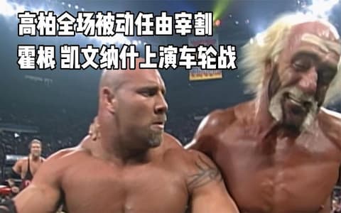WCW双打赛，霍根和凯文纳什vs战神高柏和瑞克弗莱尔！瑞克有和没有一样，捡漏还被揍