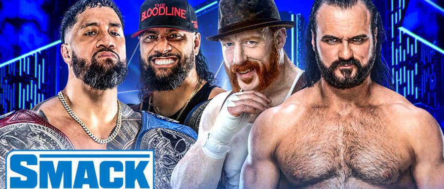 WWE SmackDown 第1220期：德鲁希莫斯好兄弟搭档挑战乌索兄弟毋庸置疑双打冠军