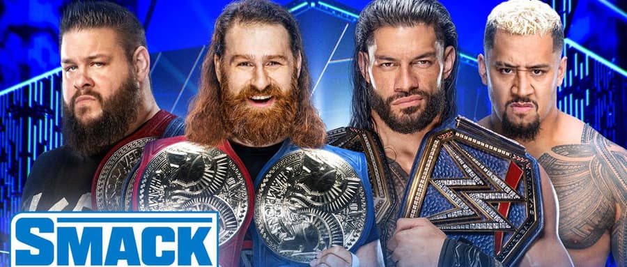 WWE SmackDown第1240期：罗曼雷恩斯和索洛西科亚突袭KO秀，冠军之夜大赛前面对面