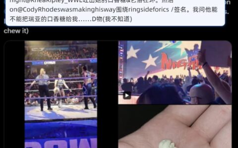 WWE粉丝将雷亚·里普利嚼过的口香糖捡回家，并告诉大家“我没有嚼”